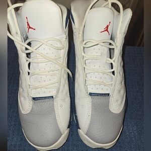 Jordan Kids White and Blue Sneakers